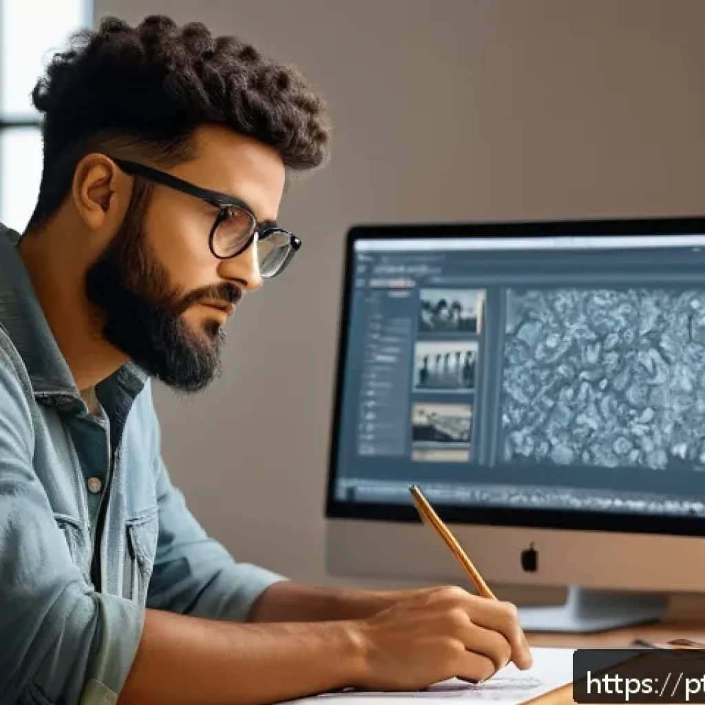 AI와 저작권 실무자를 위한 가이드 - A professional digital artist in a modern Brazilian studio, working on a computer with AI-assisted c...